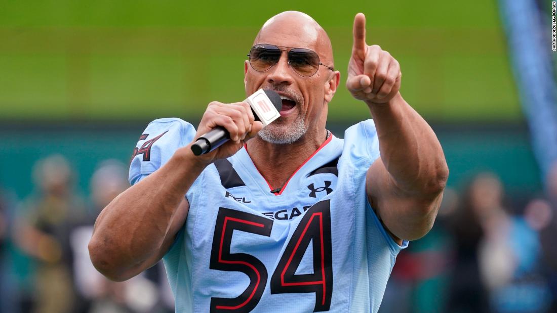 The Rock makes impassioned speech as XFL season kicks off | CNN