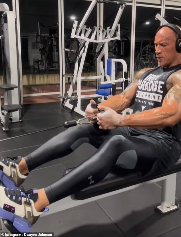 Getting ripped! Dwayne 'The Rock' Johnson showed his fans how he maintains his impressive shape, as he took to Instagram to share a snap of his 2:30am workout
