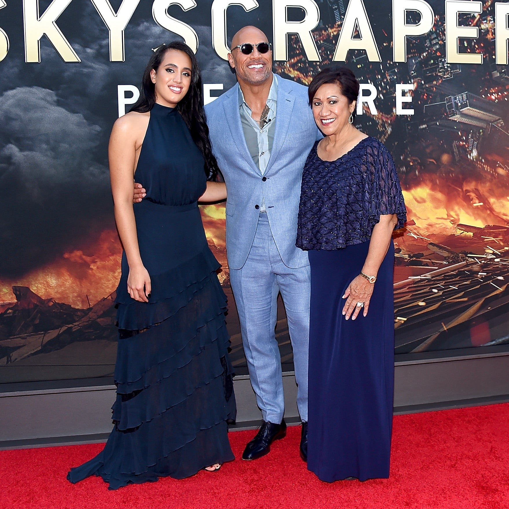 Dwayne Johnson and Daughter at Skyscraper Premiere | POPSUGAR Celebrity