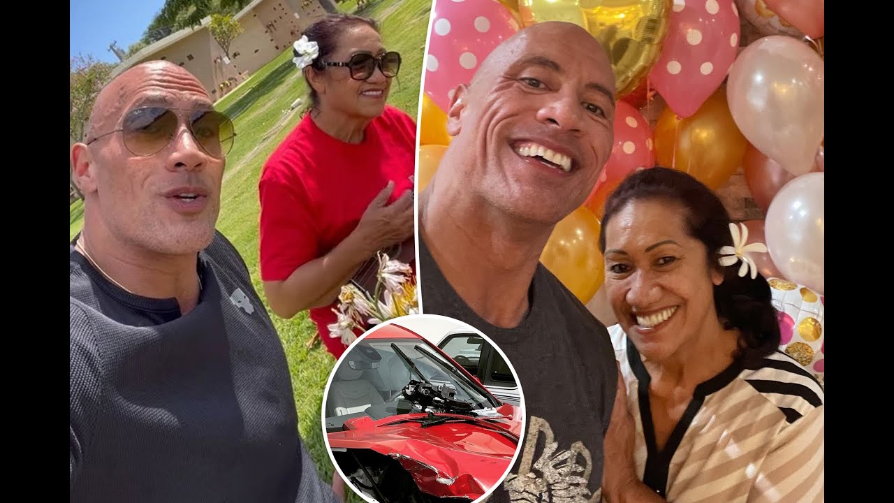 Dwayne 'The Rock' Johnson shows damage after 'survivor' mom's scary car crash - YouTube