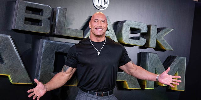 Actor Dwayne Johnson attends the "Black Adam" premiere at Cine Capitol on October 19, 2022 in Madrid, Spain.